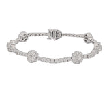 Women's 14k 5.77ct Crown Of Light Cut Diamond Bracelet