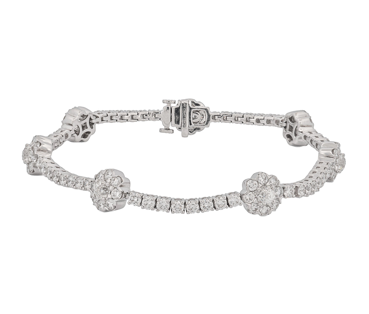 Women's 14k 5.77ct Crown Of Light Cut Diamond Bracelet