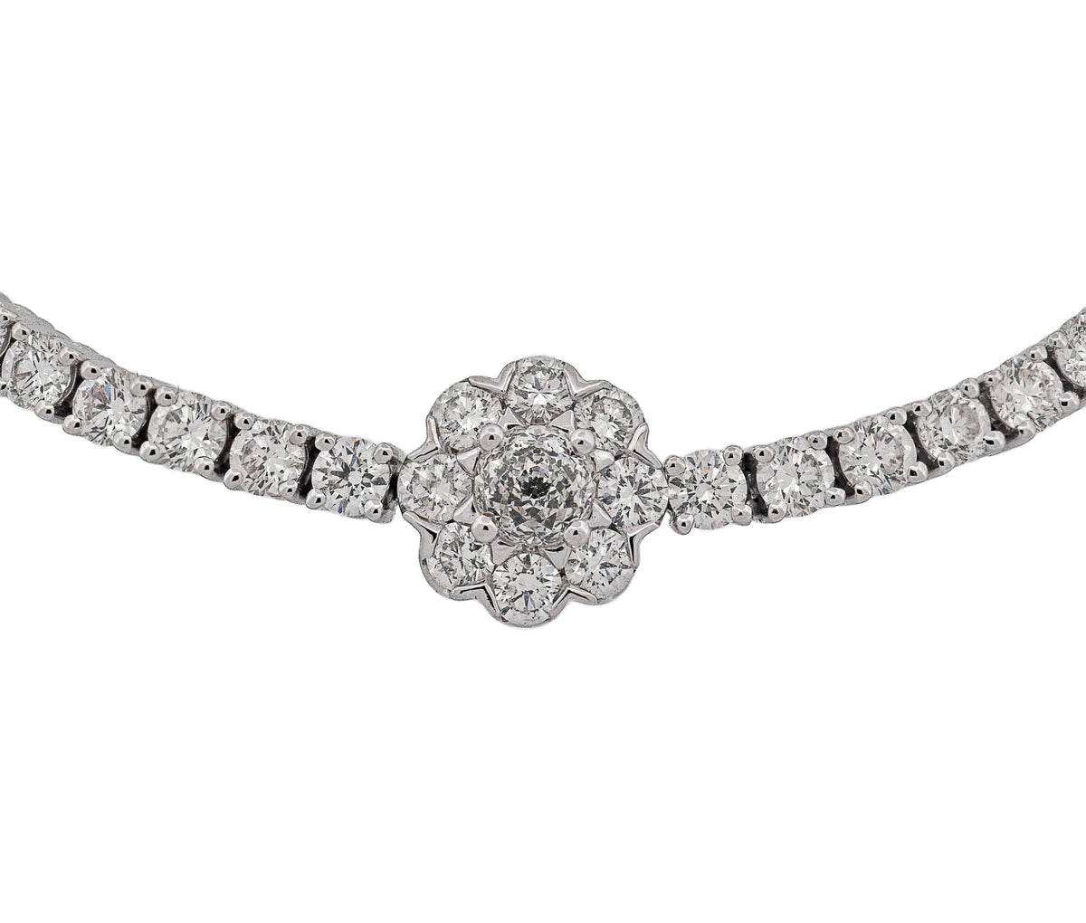 Women's 14k 5.77ct Crown Of Light Cut Diamond Bracelet