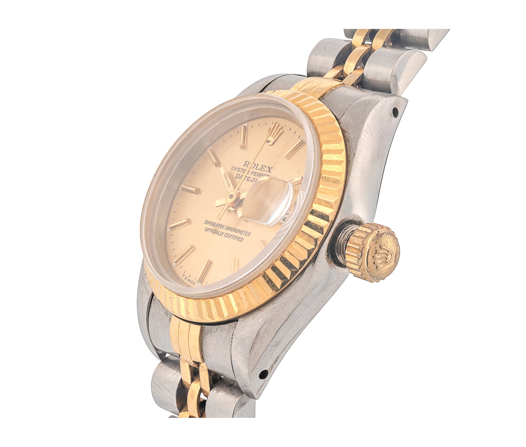 Ladies Rolex Datejust Two-Tone Champagne Dial with Fluted Bezel