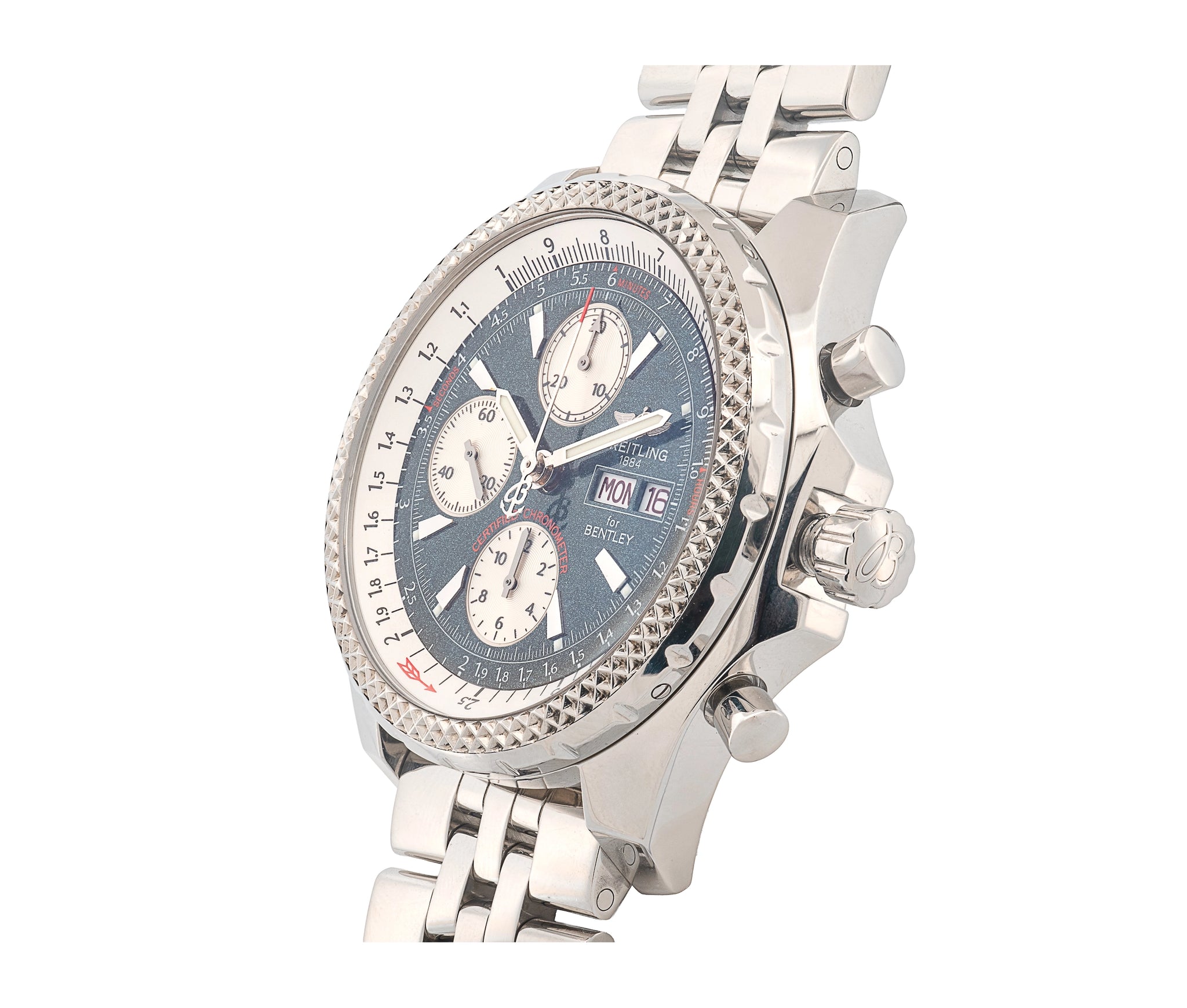Breitling for Bentley Chronograph Stainless Steel Chronograph Blue Dial