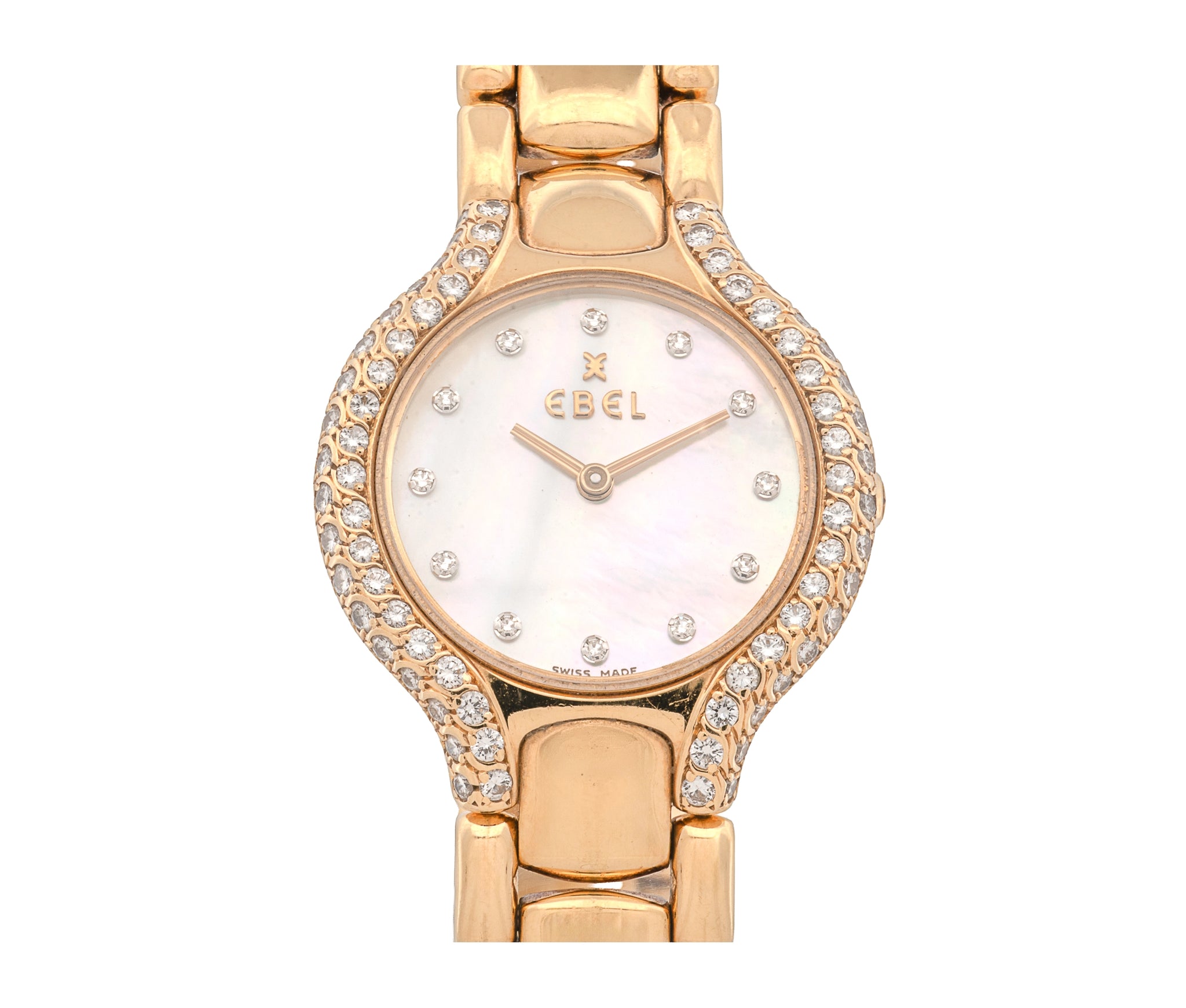 18K Ebel Beluga, Mother of Pearl Dial, Diamond Bezel