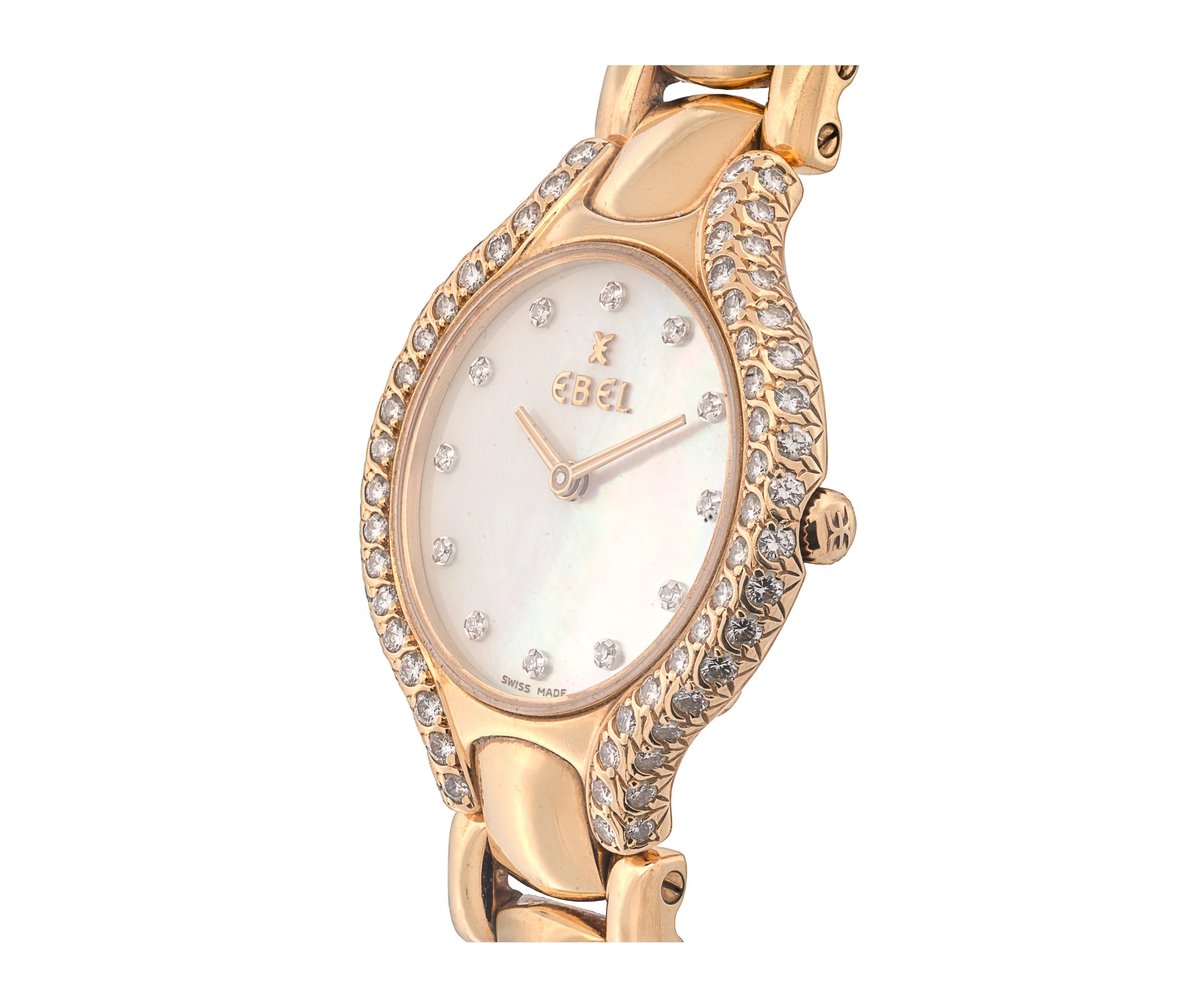 18K Ebel Beluga, Mother of Pearl Dial, Diamond Bezel