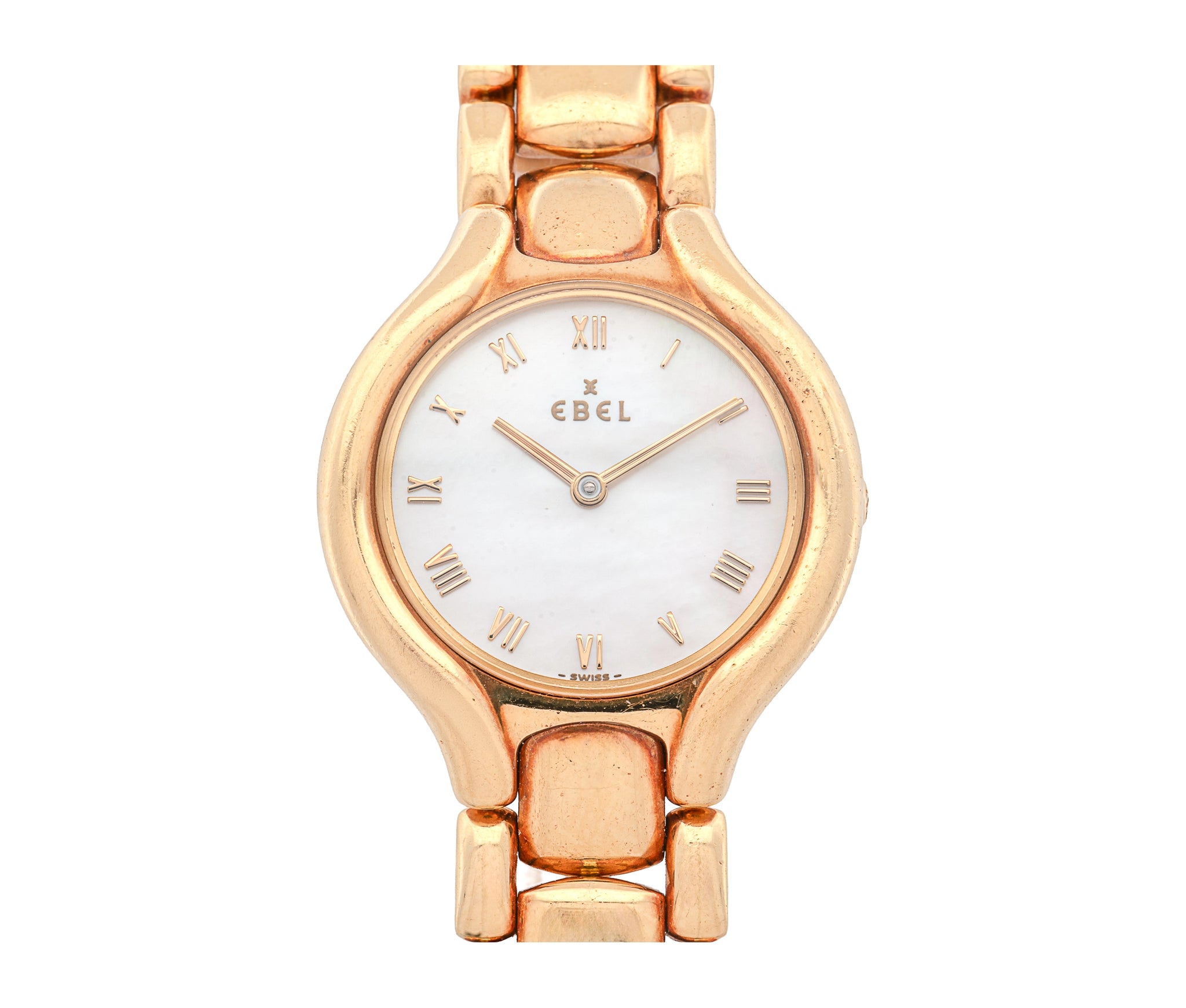 Ebel Beluga 18K Yellow Gold White Dial Roman Numerals Bracelet Watch