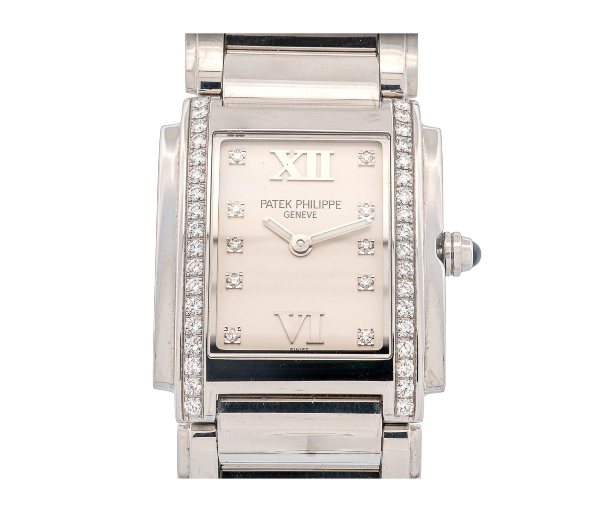 Patek Philippe Twenty-4 Stainless Steel Diamond Bezel Quartz Ladies Watch