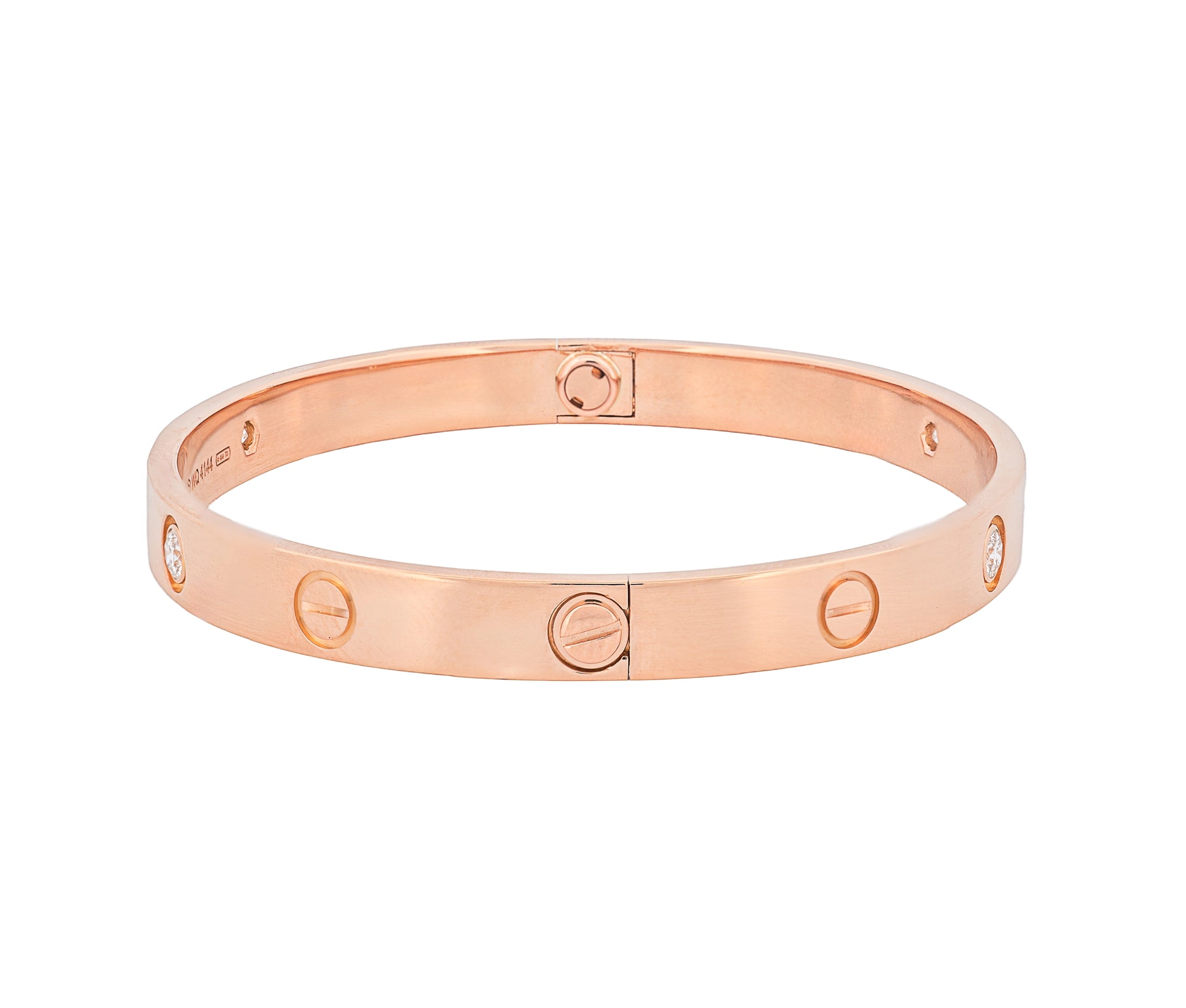 18K Cartier Diamond Love Bracelet Yellow Gold 4 Diamonds