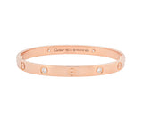 18K Cartier Diamond Love Bracelet Yellow Gold 4 Diamonds