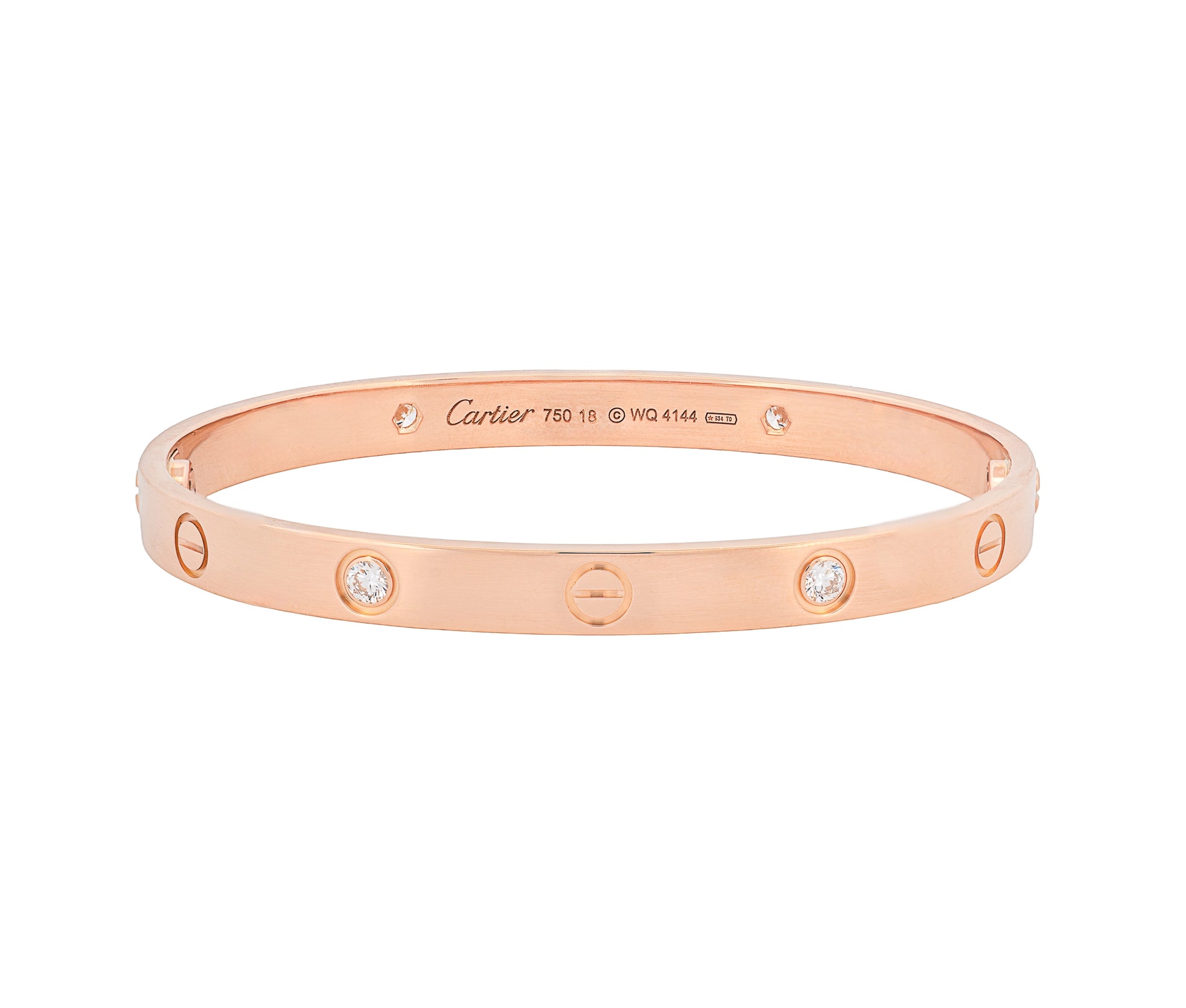 18K Cartier Diamond Love Bracelet Yellow Gold 4 Diamonds