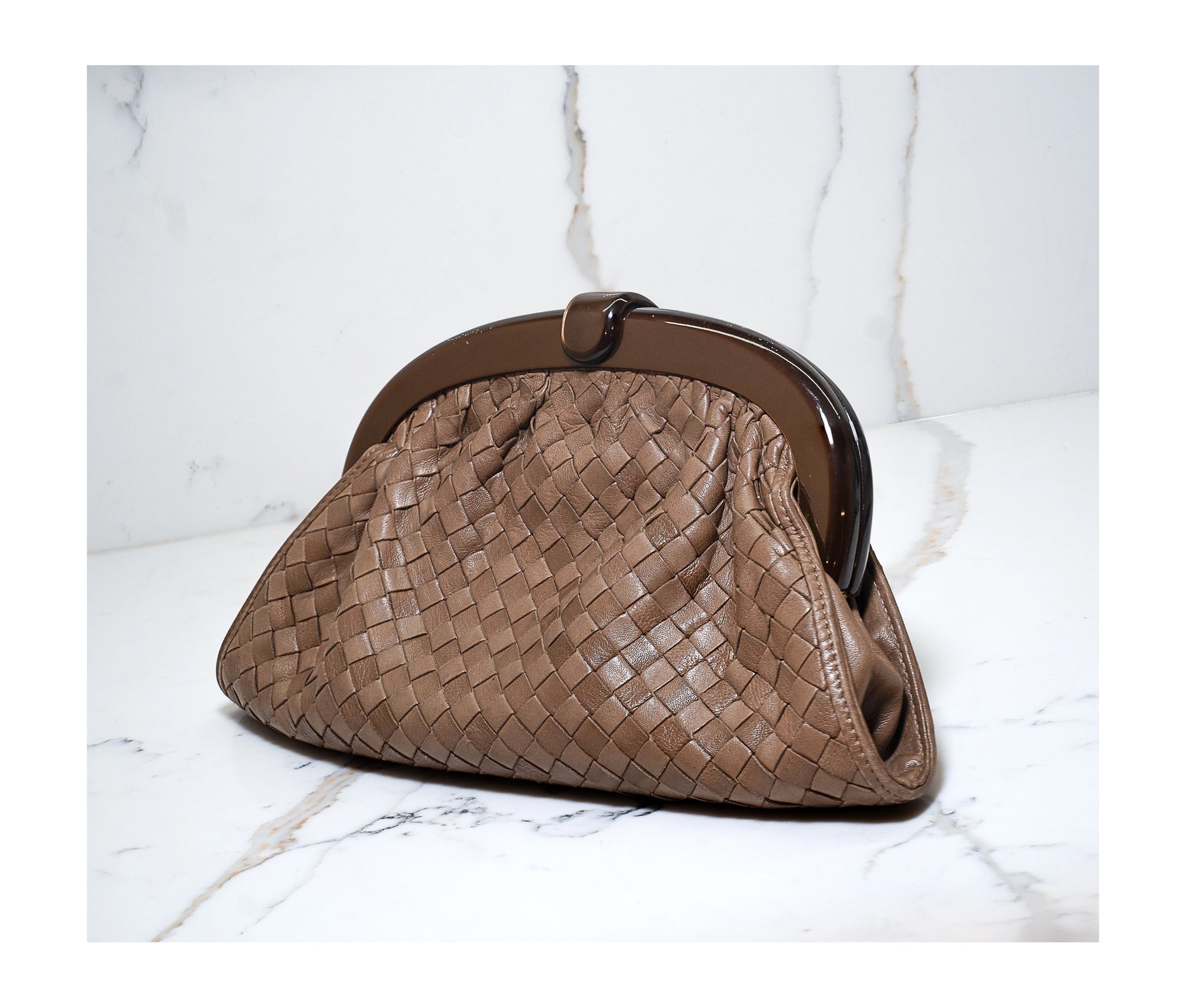 Authentic Bottega Veneta Lauren 1980 Intrecciato Clutch Bag