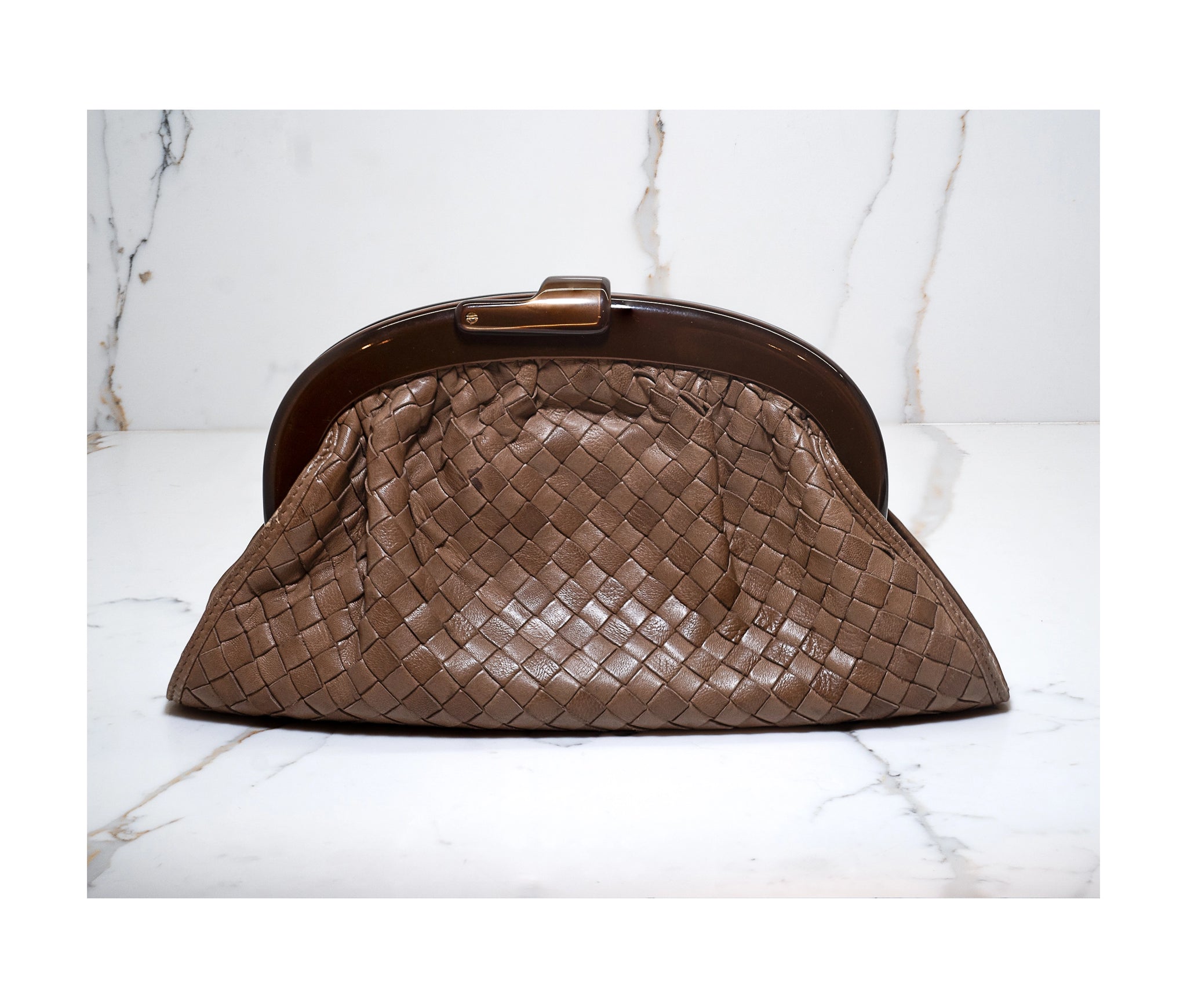 Authentic Bottega Veneta Lauren 1980 Intrecciato Clutch Bag
