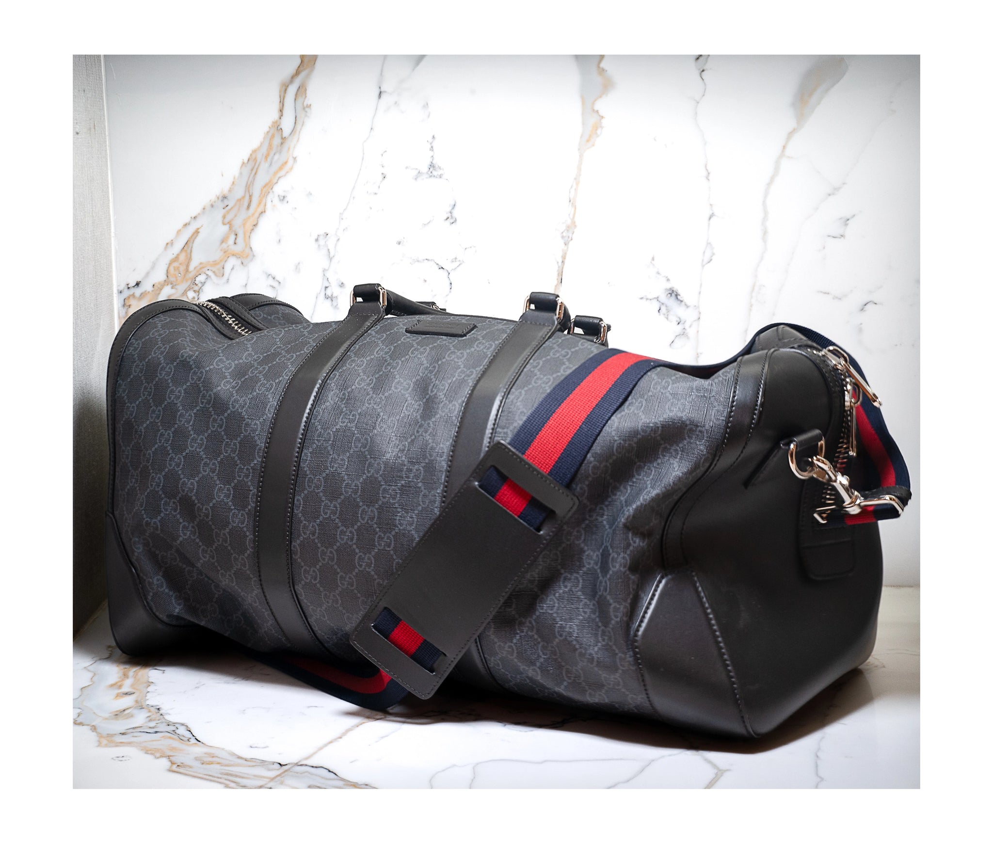 Gucci Convertible Duffle Bag GG Coated Canvas Large
