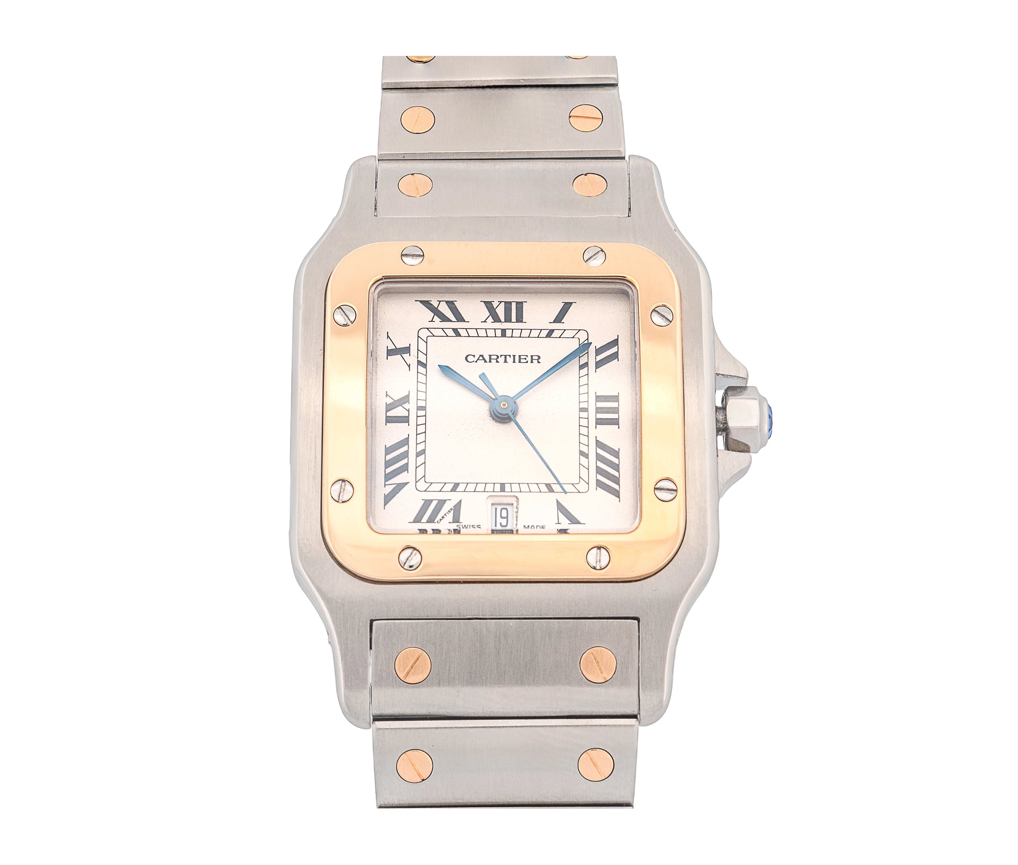 Cartier Santos Galbée Two-Tone 18k Gold & Steel Quartz Watch 29mm Model 1566