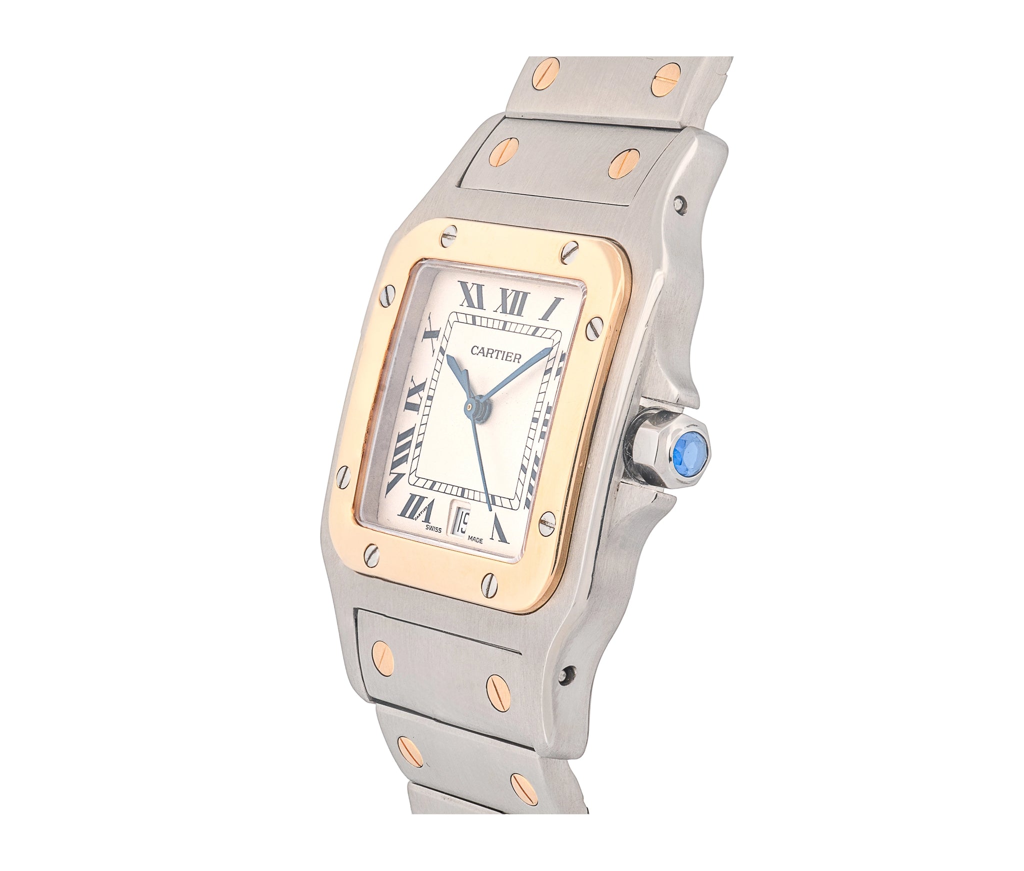 Cartier Santos Galbée Two-Tone 18k Gold & Steel Quartz Watch 29mm Model 1566
