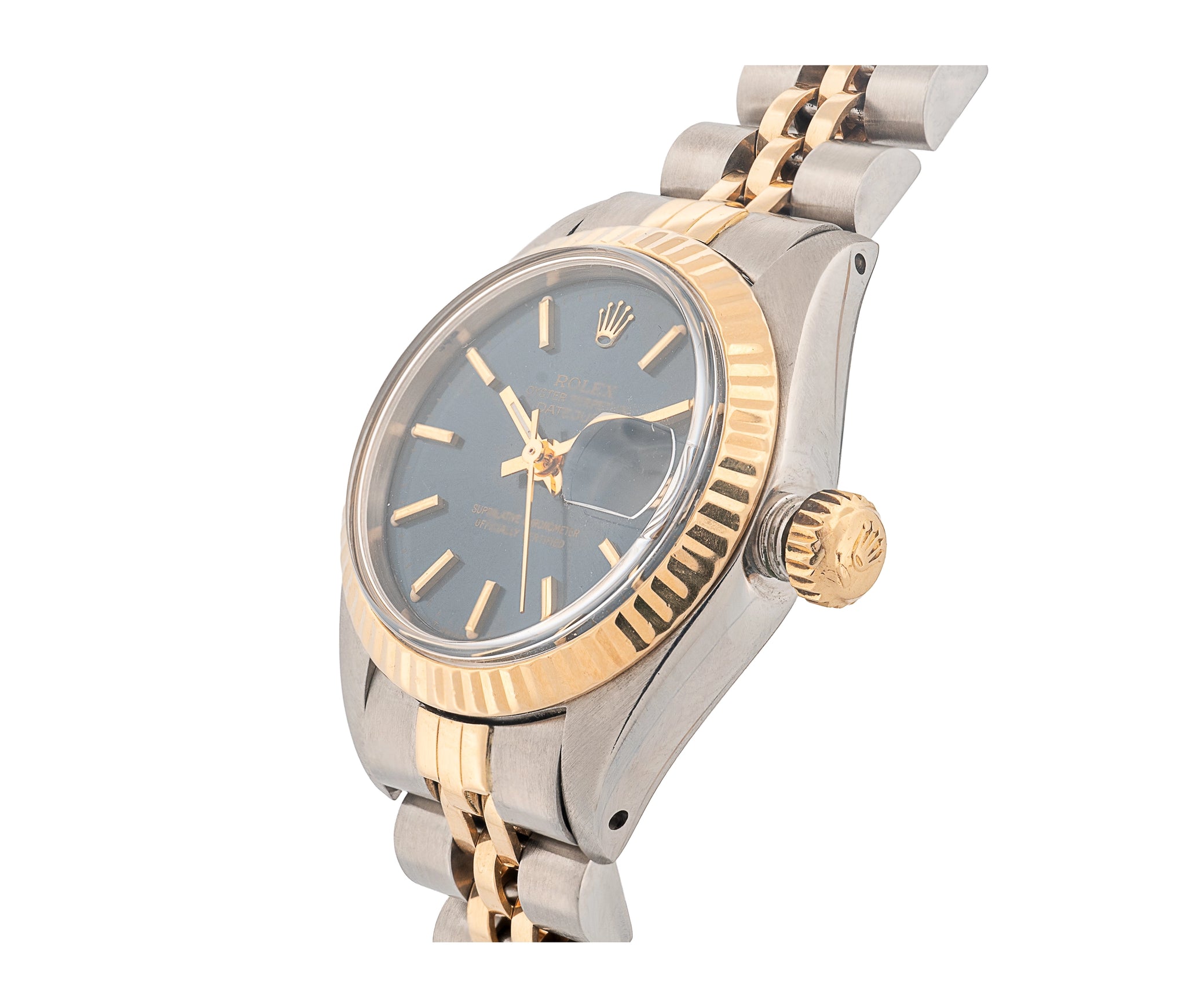 Ladies Rolex Datejust Two-Tone Blue Dial with Fluted Bezel