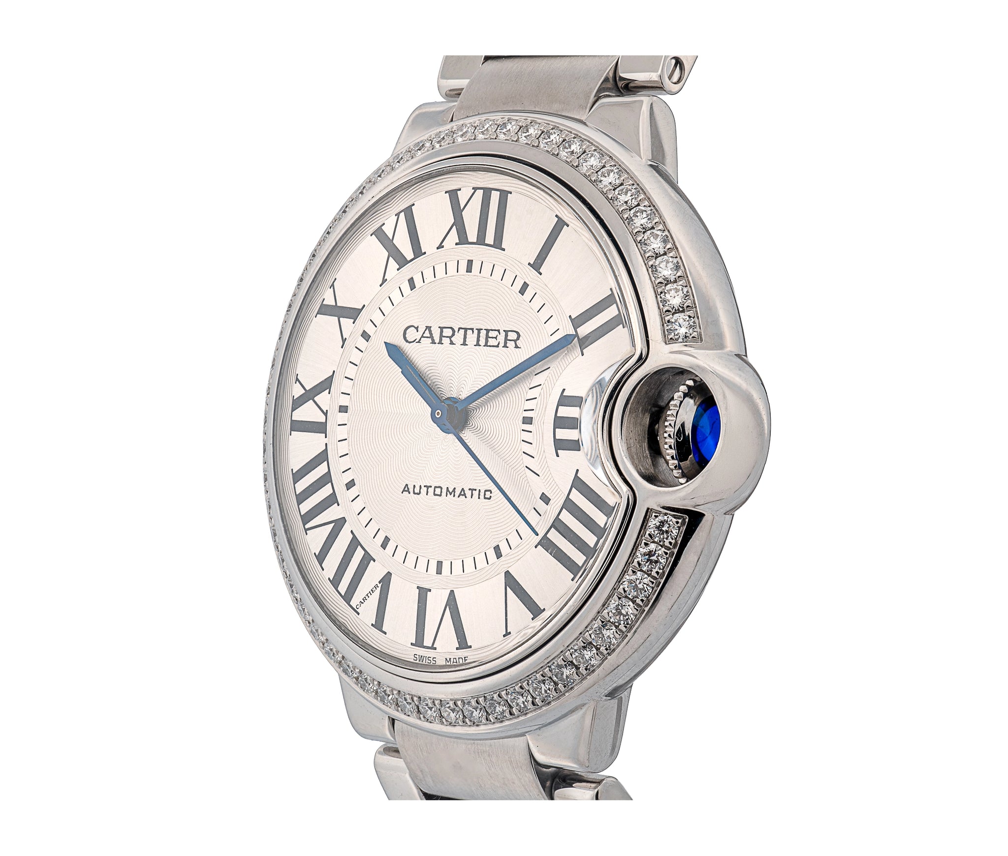 Cartier Ballon Bleu with Factory Diamond Bezel, 36mm, Automatic.