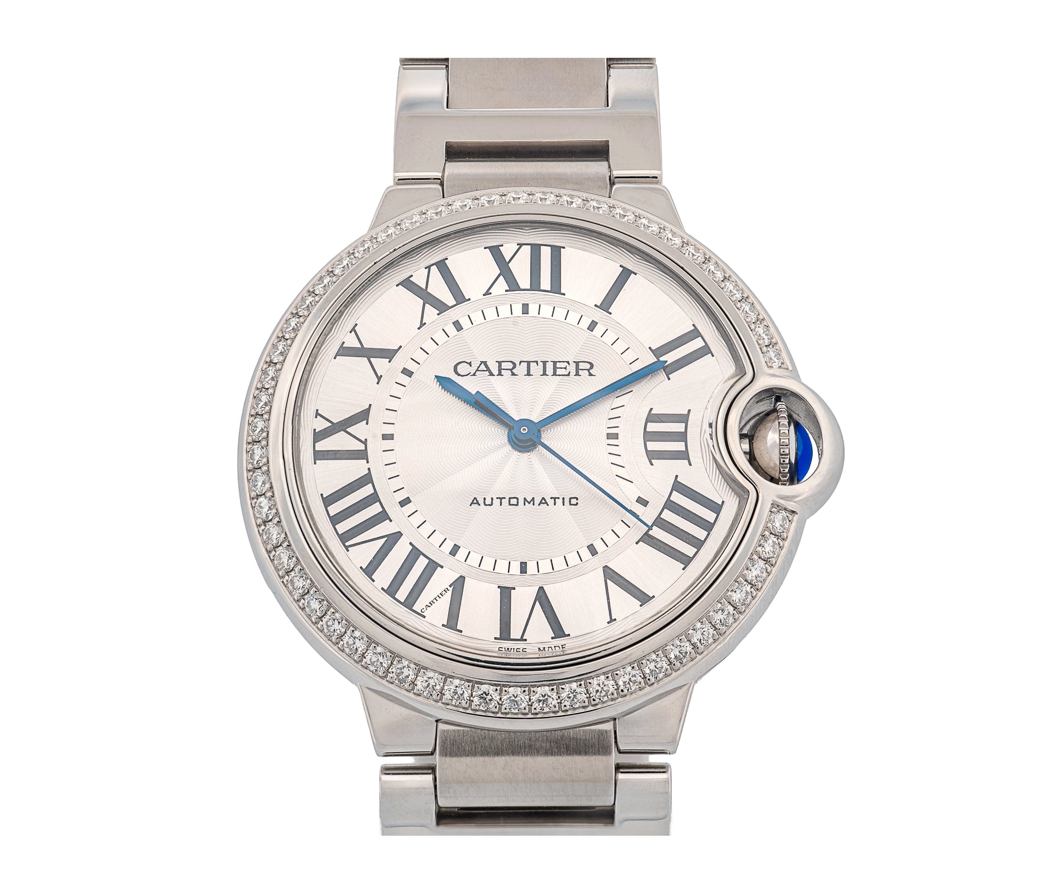 Cartier Ballon Bleu with Factory Diamond Bezel, 36mm, Automatic.