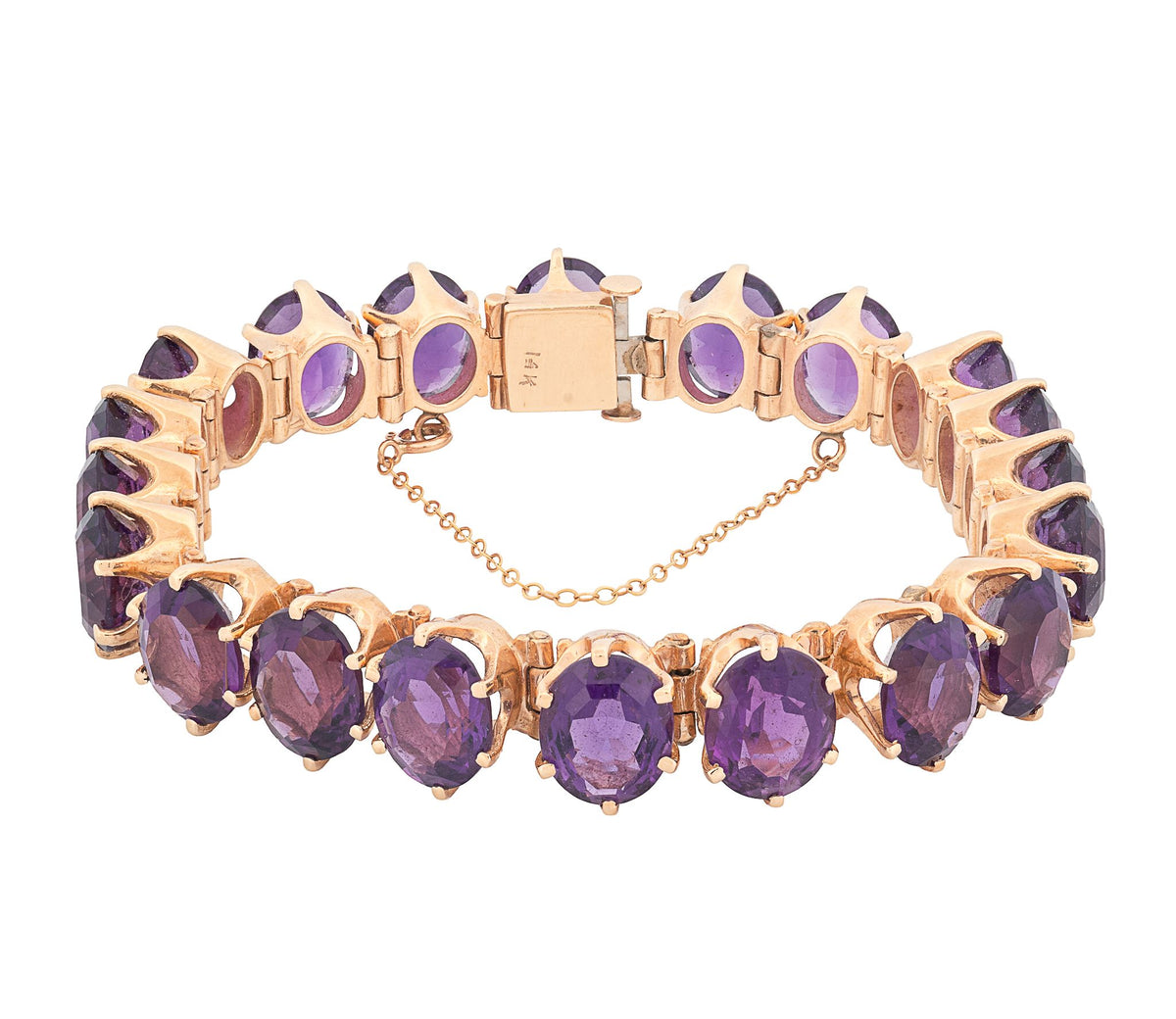 14K Yellow Gold Amethyst Bracelet